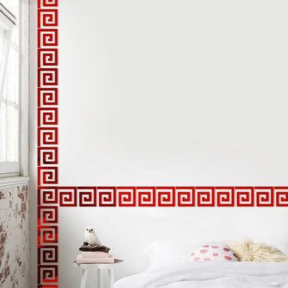 Acrylic Mirror Wall Sticker - Self-Adhesive Corner Line & Border Strip for Home Decor (5cm/10cm Width)