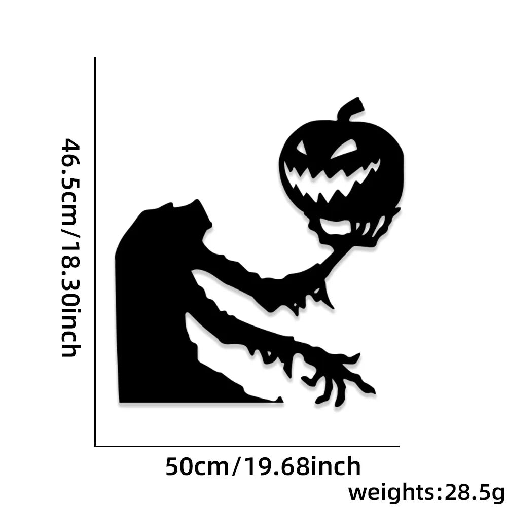 Halloween Window & Door Stickers - DIY Skeleton Hand, Pumpkin, Witch Hat & Ghost Felt Decor