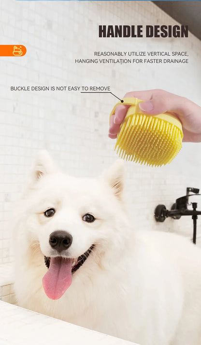 Silicone Pet Shampoo Dispenser & Massage Brush