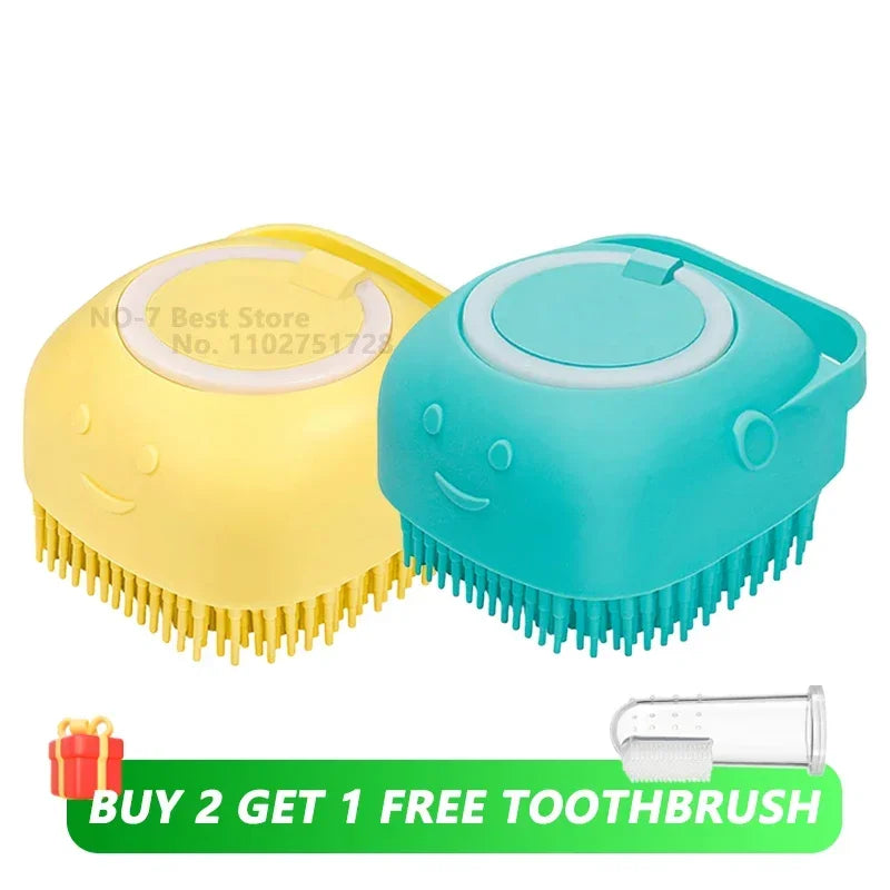 Silicone Pet Shampoo Dispenser & Massage Brush