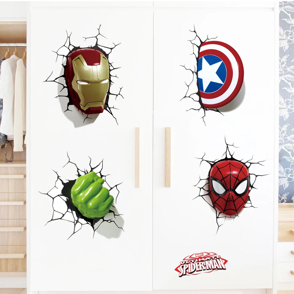 3D Avengers Wall Decal for Kids Room - Removable Superhero Wall Sticker