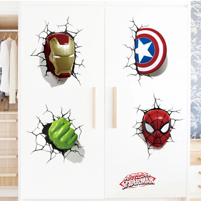 3D Avengers Wall Decal for Kids Room - Removable Superhero Wall Sticker