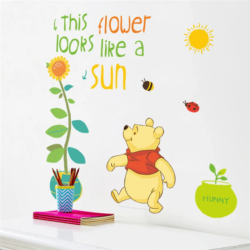 Winnie the Pooh Wall Decal - Cute Cartoon Bear Wall Sticker for Kids' Room, Nursery & Bedroom Decor