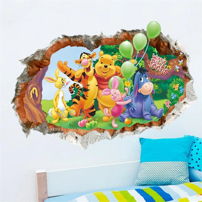 Winnie the Pooh Wall Decal - Cute Cartoon Bear Wall Sticker for Kids' Room, Nursery & Bedroom Decor
