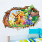 Winnie the Pooh Wall Decal - Cute Cartoon Bear Wall Sticker for Kids' Room, Nursery & Bedroom Decor