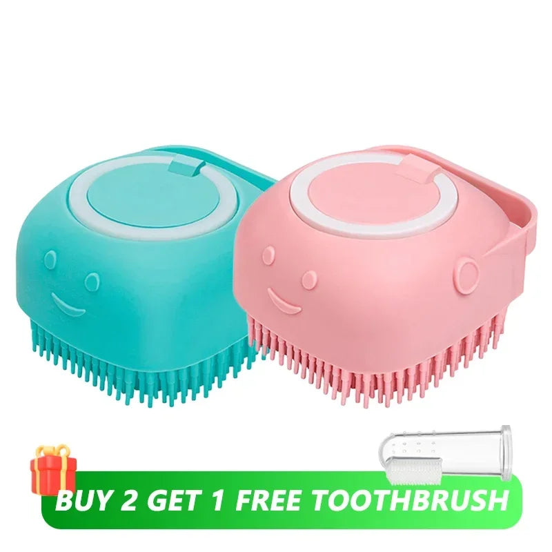 Silicone Pet Shampoo Dispenser & Massage Brush