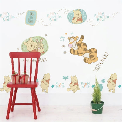 Winnie the Pooh Wall Decal - Cute Cartoon Bear Wall Sticker for Kids' Room, Nursery & Bedroom Decor