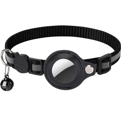 Reflective Cat Collar with Apple AirTag Holder Adjustable and Stylish Design for Kitten Safety