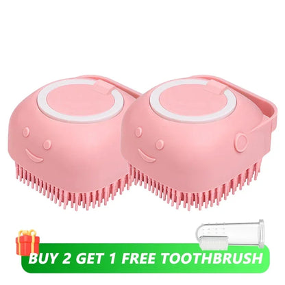 Silicone Pet Shampoo Dispenser & Massage Brush