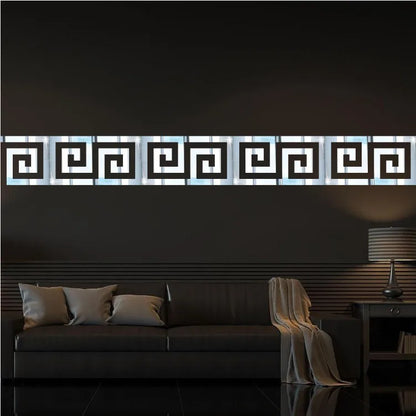 Acrylic Mirror Wall Sticker - Self-Adhesive Corner Line & Border Strip for Home Decor (5cm/10cm Width)