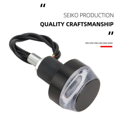 2Pcs Motorcycle LED Handlebar End Lights - Multi-Function Turn Signal, Brake & Parking Lights