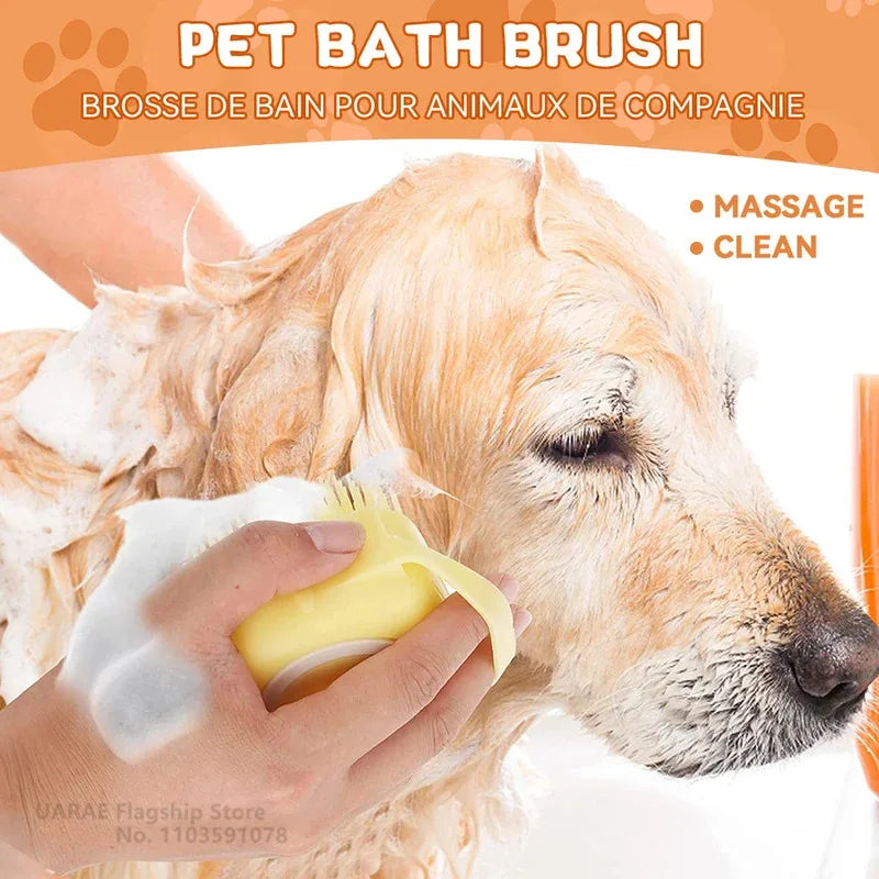 Silicone Pet Shampoo Dispenser & Massage Brush