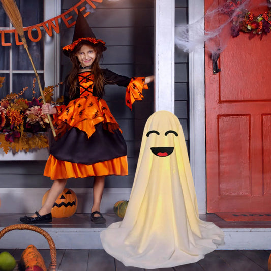 Light Up Ghost Outdoor Halloween Decorations - Scary Standing Spirit Prop for Front Door, Porch & Yard