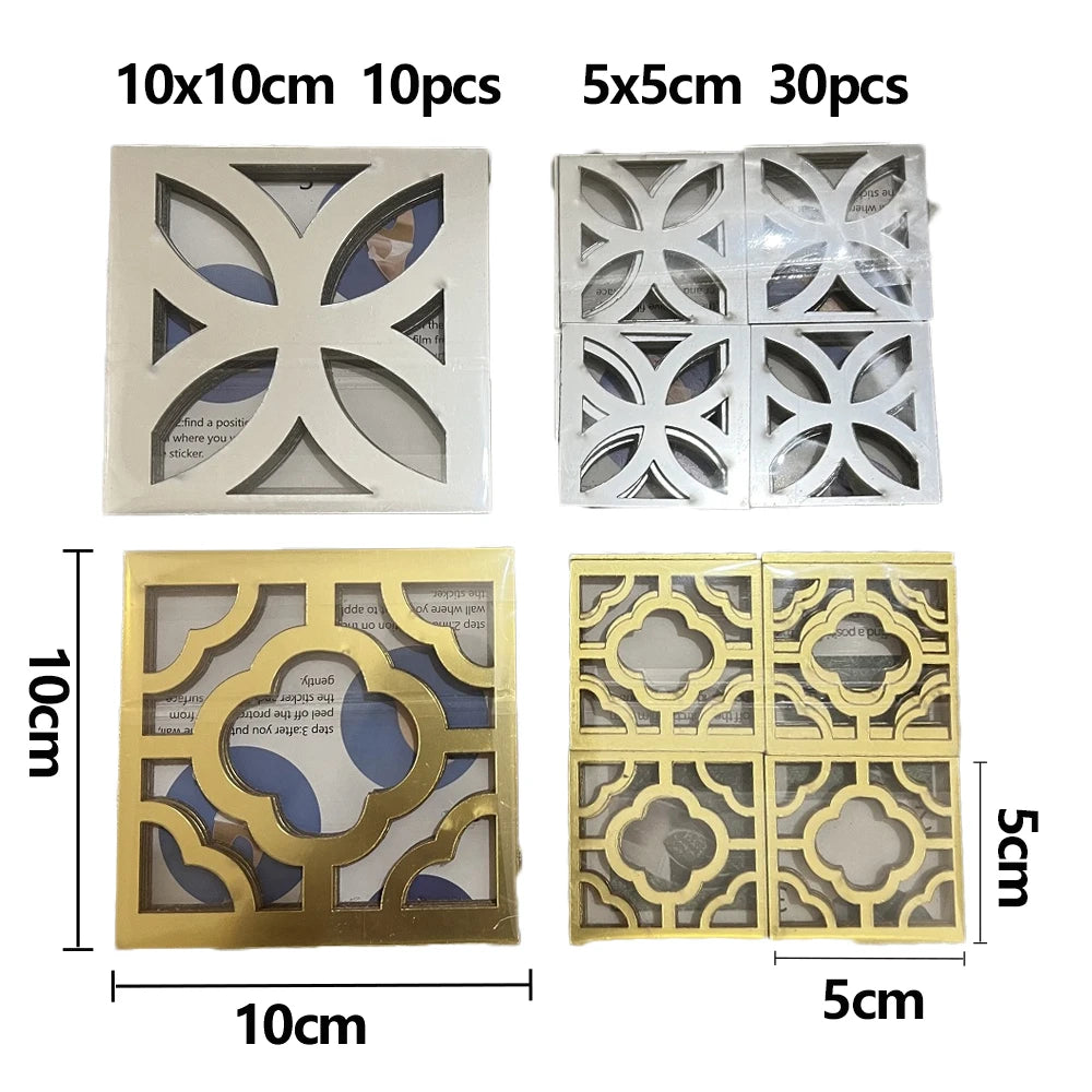 Acrylic Mirror Wall Sticker - Self-Adhesive Corner Line & Border Strip for Home Decor (5cm/10cm Width)