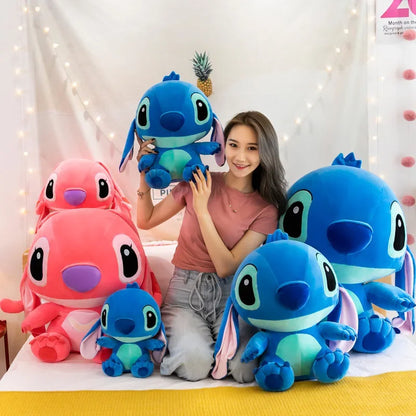 Giant Lilo & Stitch Plush Toy - 20-60cm Stuffed Cartoon Couple Models, Anime Plush Pillow