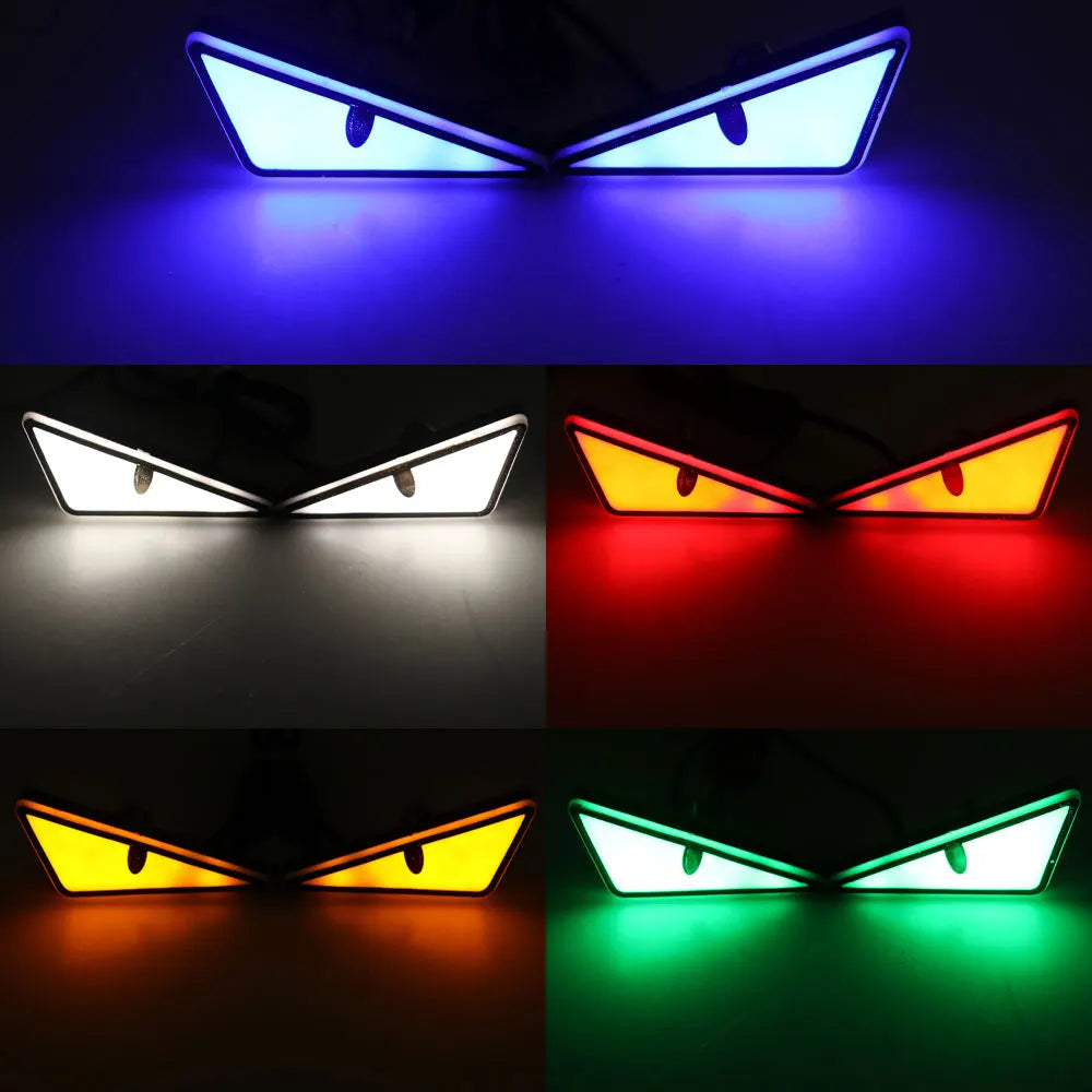 Universal Car LED Devil Eyes Light Demon Eyes Headlight Motorcycle Mini Turn Signal Flasher Tail Lamp Auto Decoration Lights