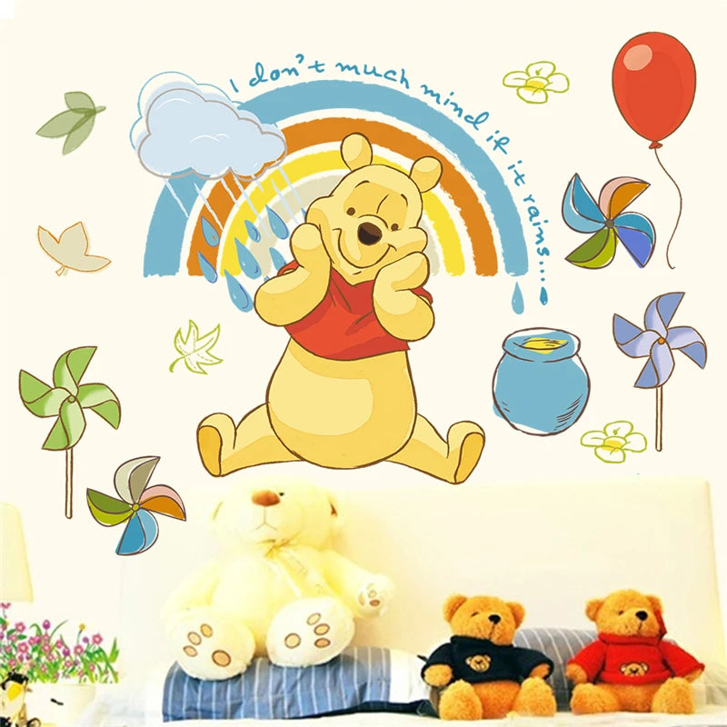 Winnie the Pooh Wall Decal - Cute Cartoon Bear Wall Sticker for Kids' Room, Nursery & Bedroom Decor