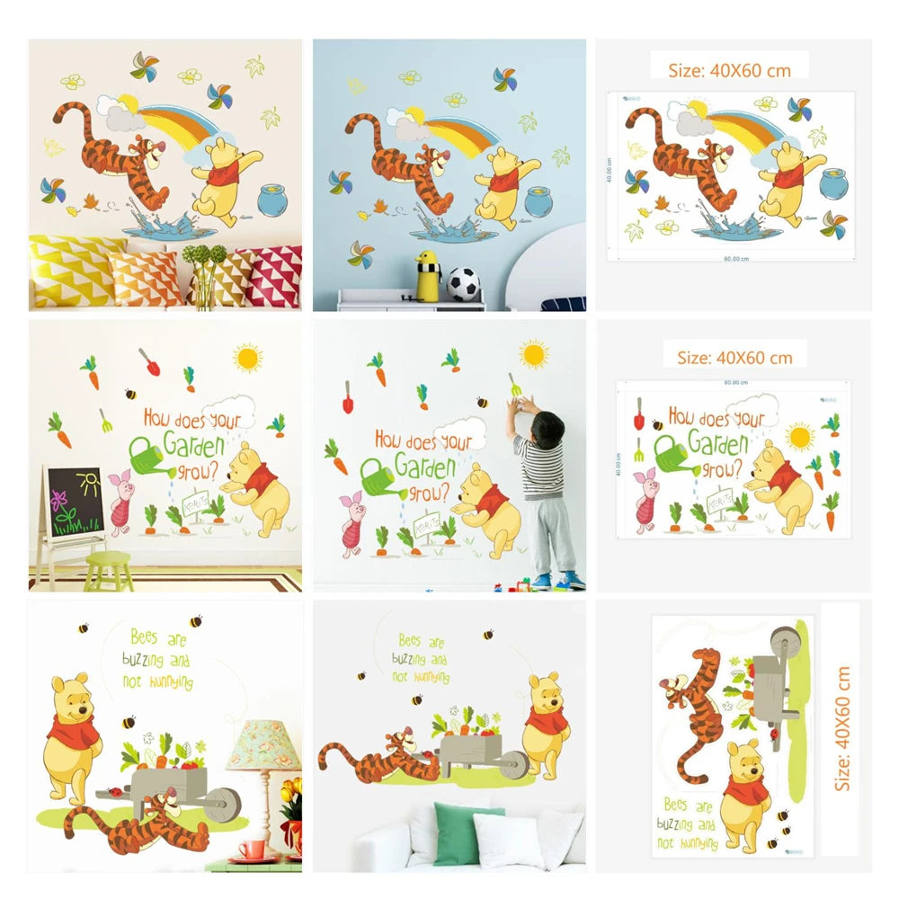 Winnie the Pooh Wall Decal - Cute Cartoon Bear Wall Sticker for Kids' Room, Nursery & Bedroom Decor