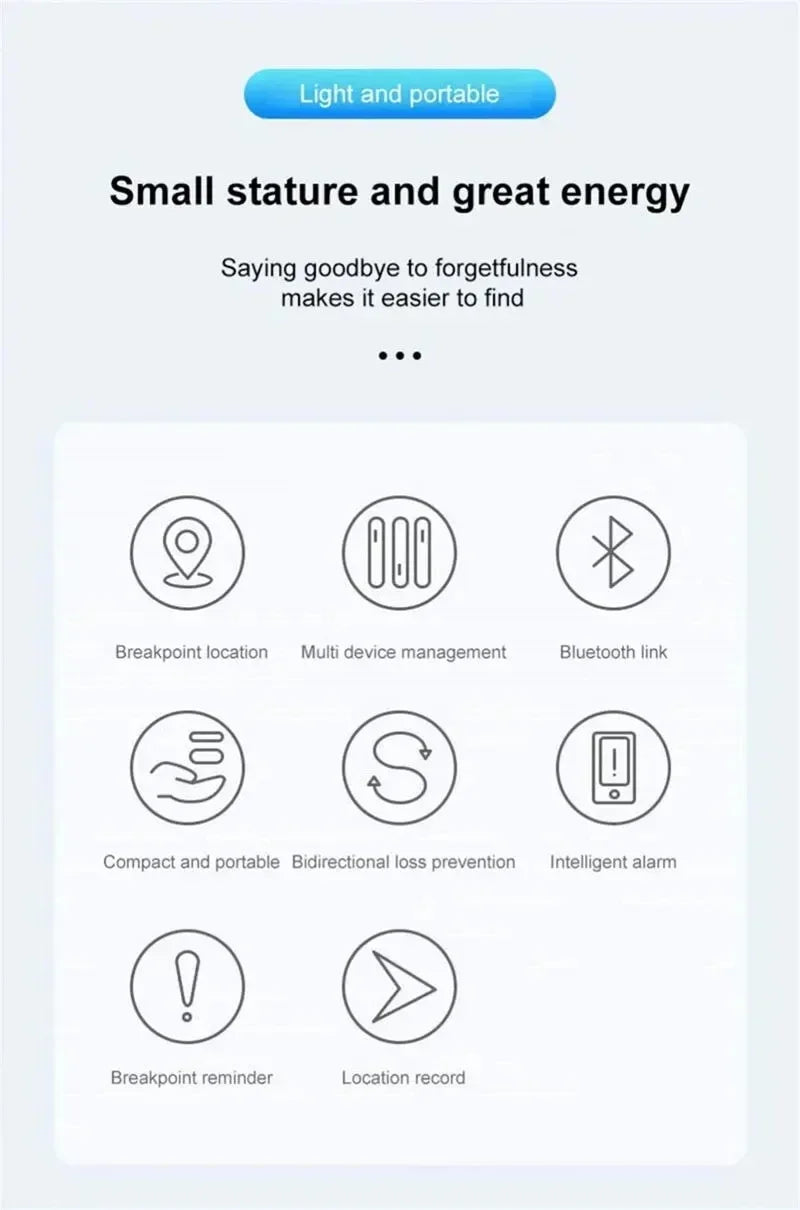 Xiaomi Mini GPS Tracker System Find My App Air Tag Smart Bluetooth Locator Child Finder Bag Anti-Loss Pet Collar With Tracker