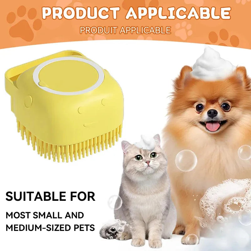 Silicone Pet Shampoo Dispenser & Massage Brush