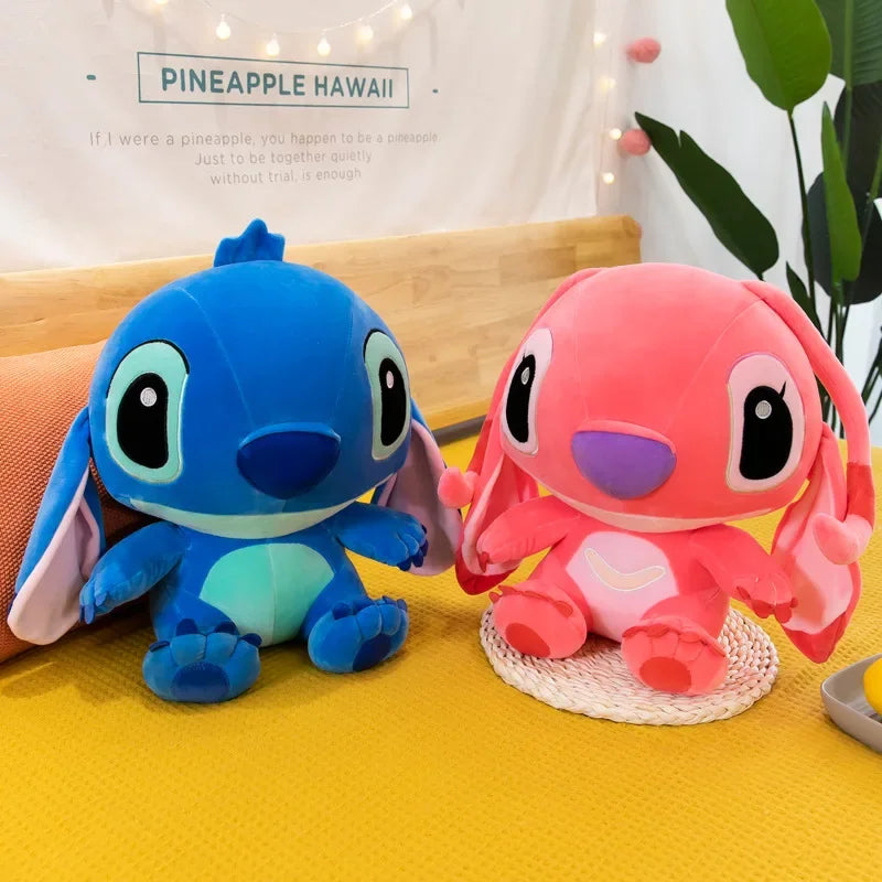Giant Lilo & Stitch Plush Toy - 20-60cm Stuffed Cartoon Couple Models, Anime Plush Pillow