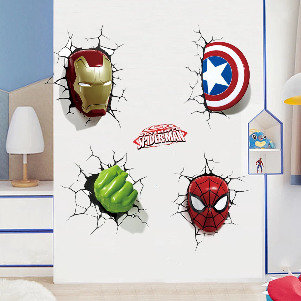 3D Avengers Wall Decal for Kids Room - Removable Superhero Wall Sticker