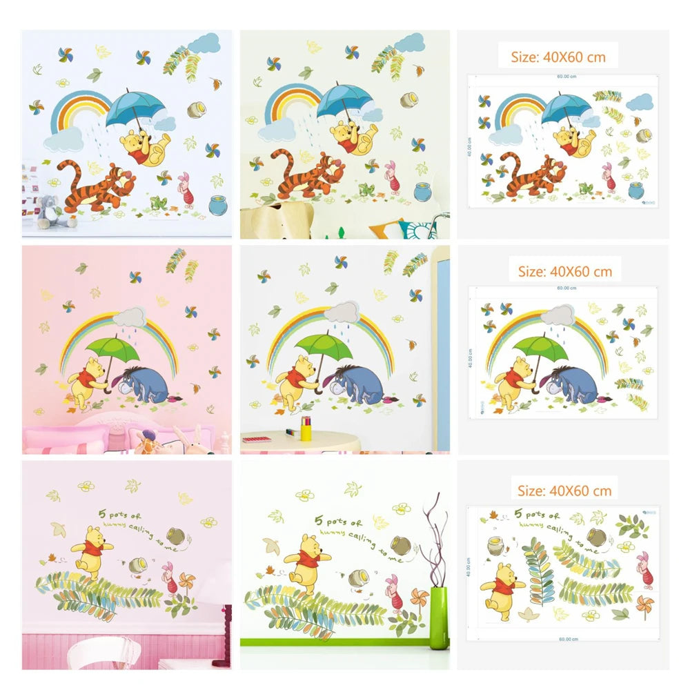 Winnie the Pooh Wall Decal - Cute Cartoon Bear Wall Sticker for Kids' Room, Nursery & Bedroom Decor