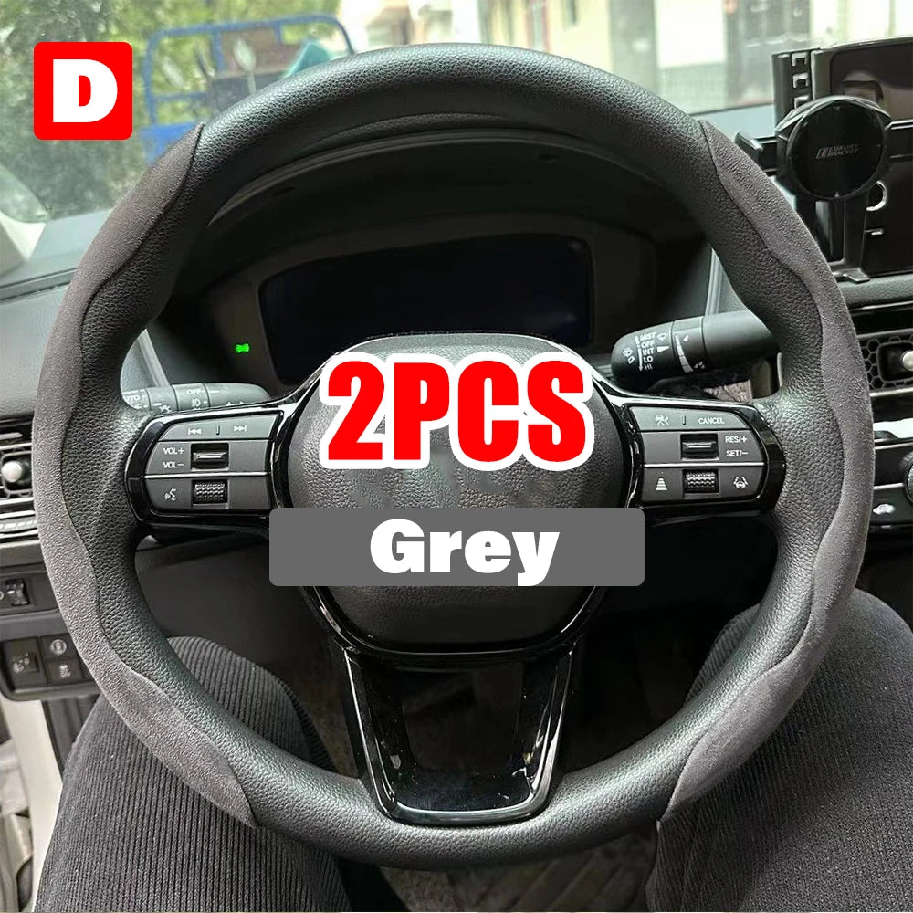 Universal 38cm Carbon Fiber Car Steering Wheel Cover - Non-slip Handle Booster & Protective Cover