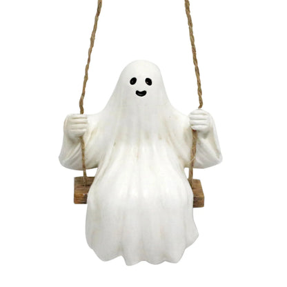 Realistic Ghost Figurine Hanging Ornament - Weatherproof Resin Halloween Decoration for Parties & Garden