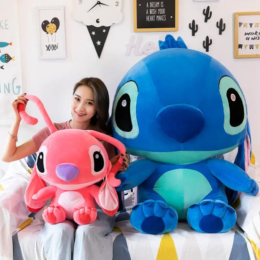 Giant Lilo & Stitch Plush Toy - 20-60cm Stuffed Cartoon Couple Models, Anime Plush Pillow
